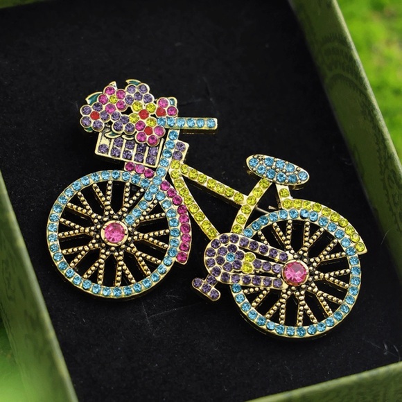 Fox Brooch Pin rhinestones bling jewelry vintage retro silver wildlife metal red - Picture 10 of 16